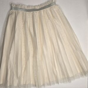 Hanna Andersson Cream Pleated Tulle Skirt